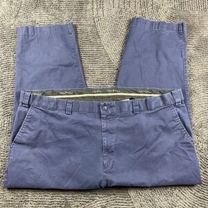 Oak‎ Hill Men's Pants 47x25 Blue Chino Stretch Casual Dress Slacks Cotton Blend